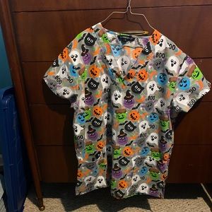 Halloween scrub top
